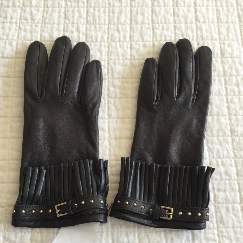 NWT Moschino Cheap & Chic Black leather gloves - Picture 1 of 4